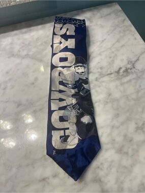Pro Football Graphic Navy Blue Tie